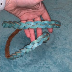 aqua braided belt